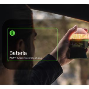 Baliza V16 LEDONE ECO con pila 9V incluida y autonomía superior a 2 horas