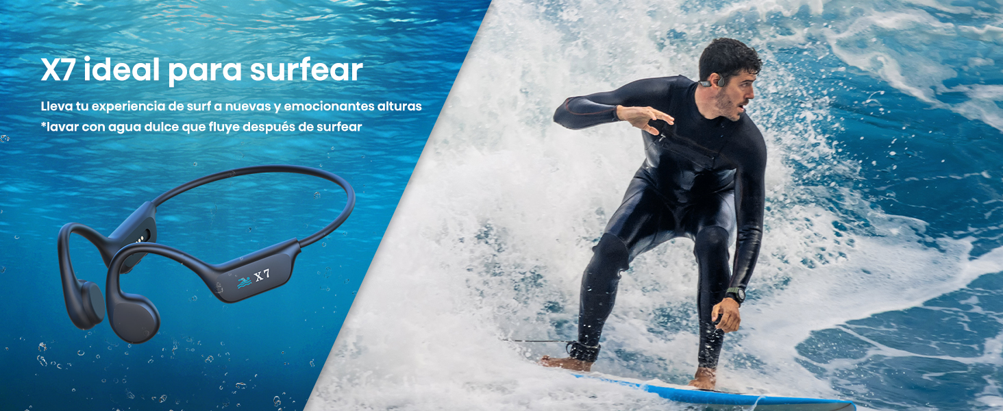 Guudsoud auriculares de natación conducción ósea IP68 en piscina