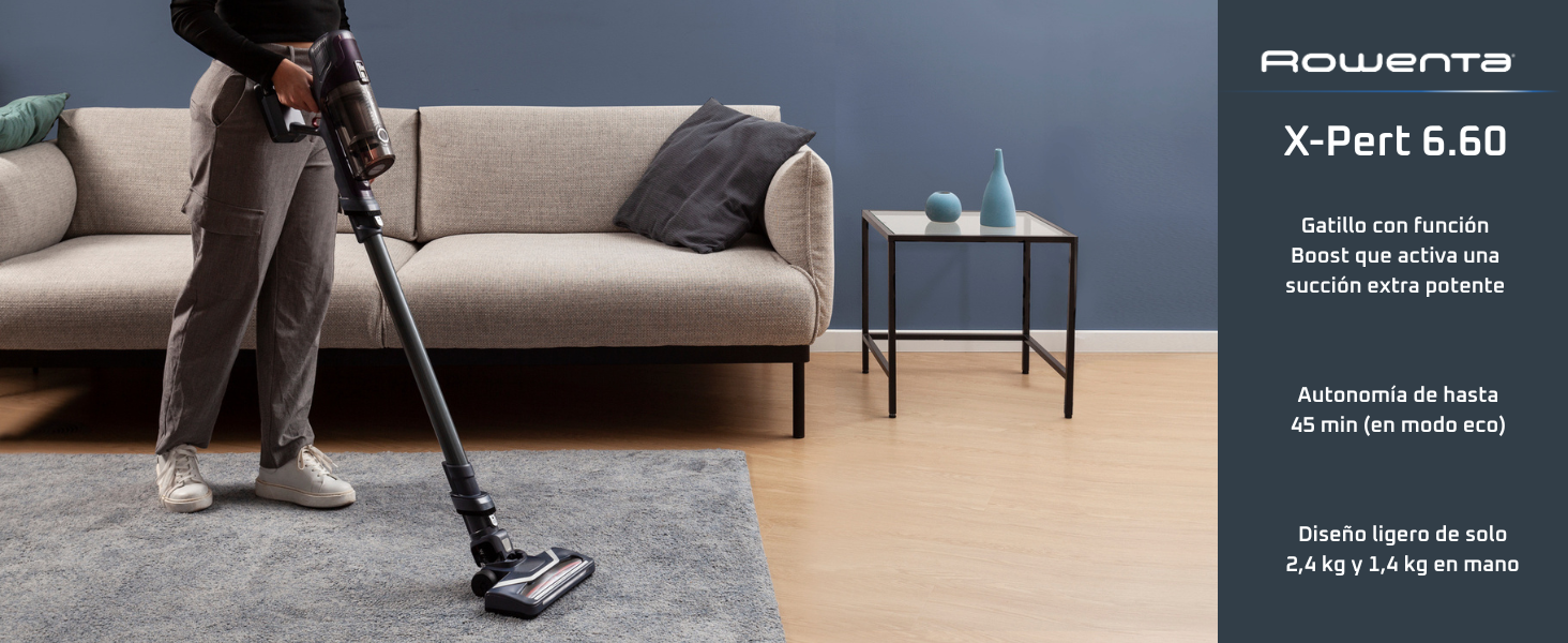 Rowenta X-Pert 6.60 aspiradora escoba sin cable en uso