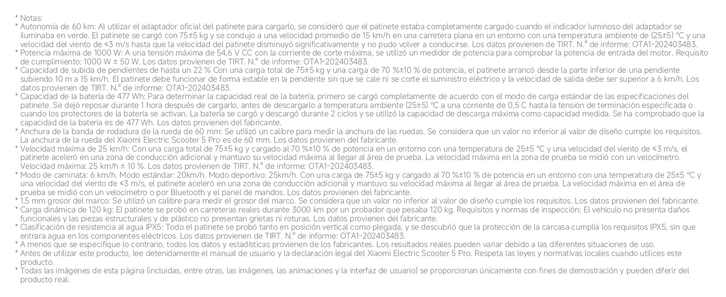 Xiaomi Electric Scooter 5 Series ES batería de larga autonomía