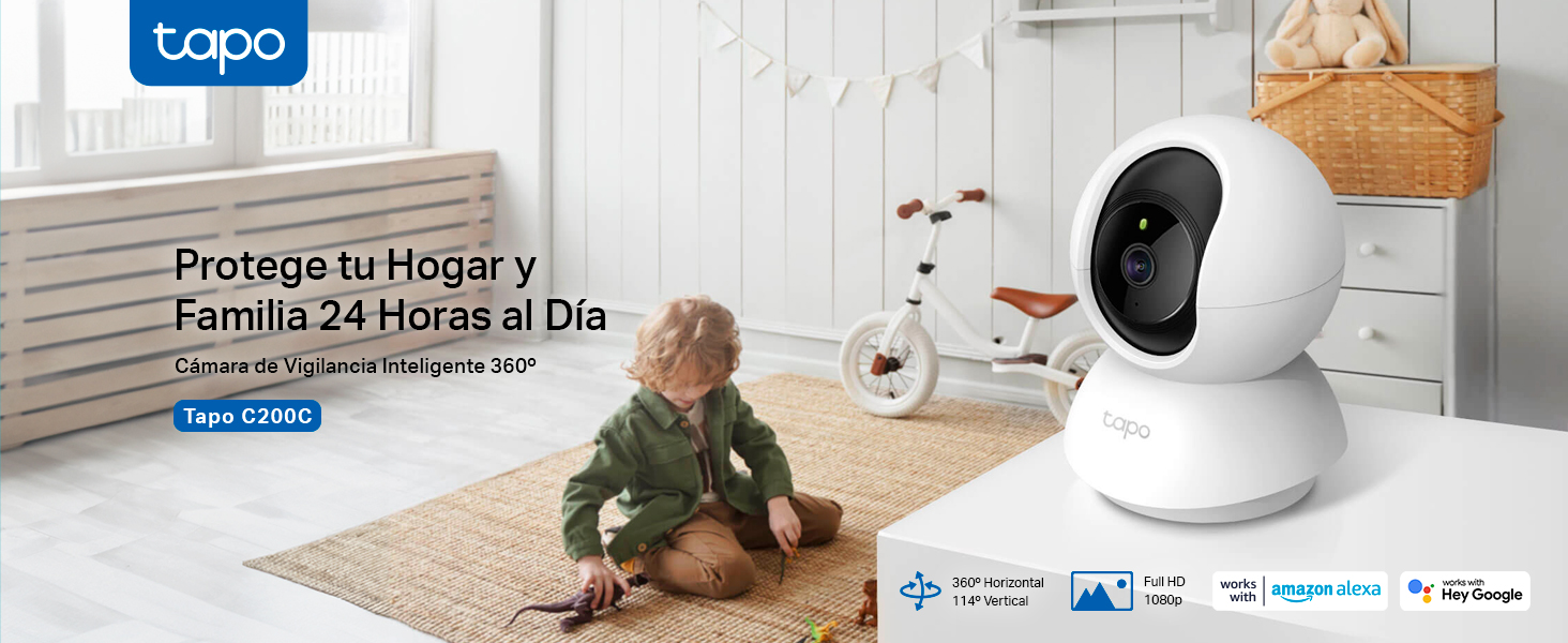 Tapo C200C cámara WiFi interior 360 grados 1080p con detección de persona